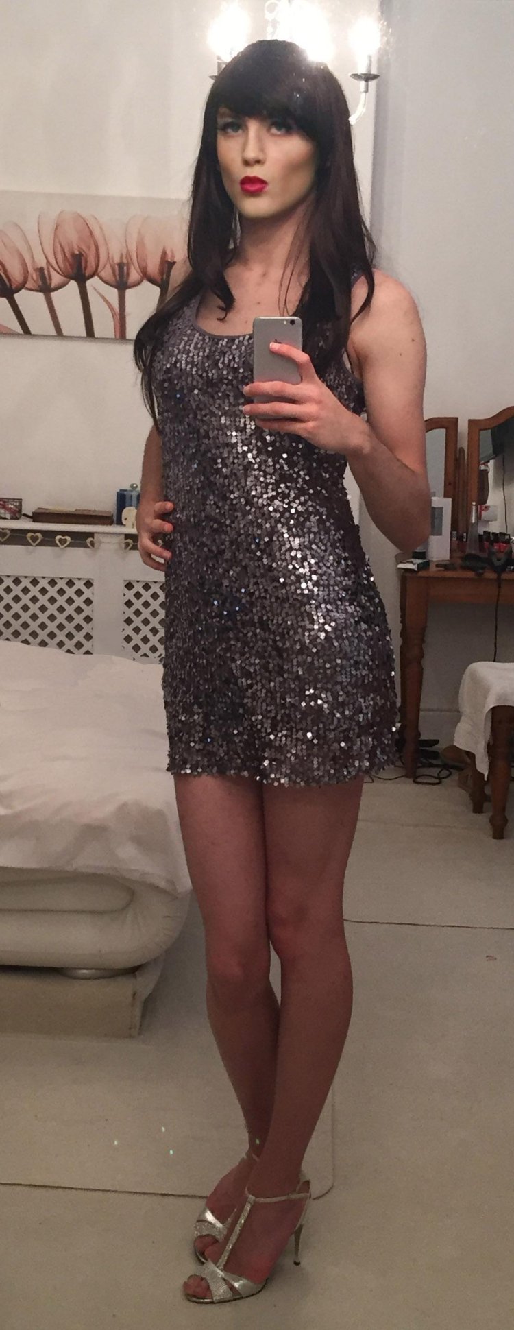 Red trap in pantyhose