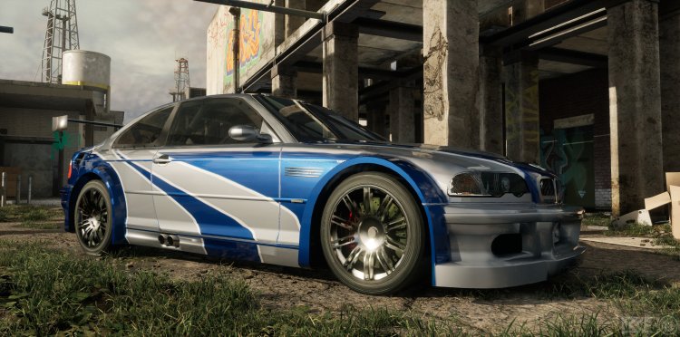NEED For Speed Car Gray with blue
