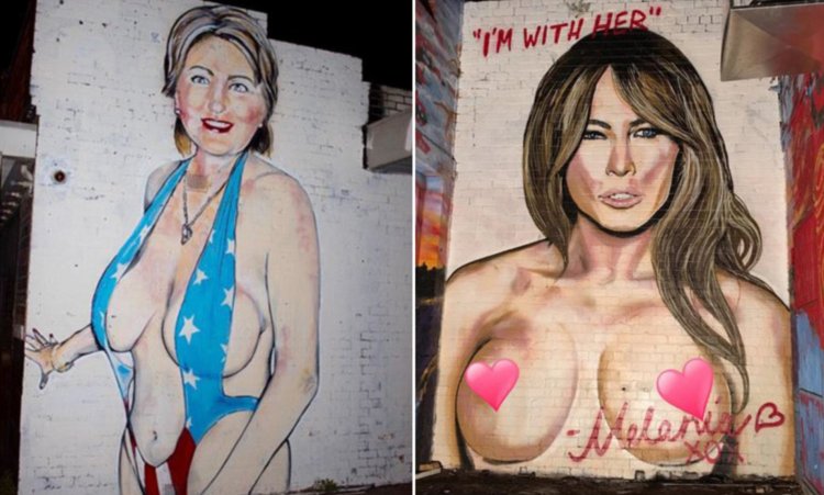 Naked melania Trump drawing