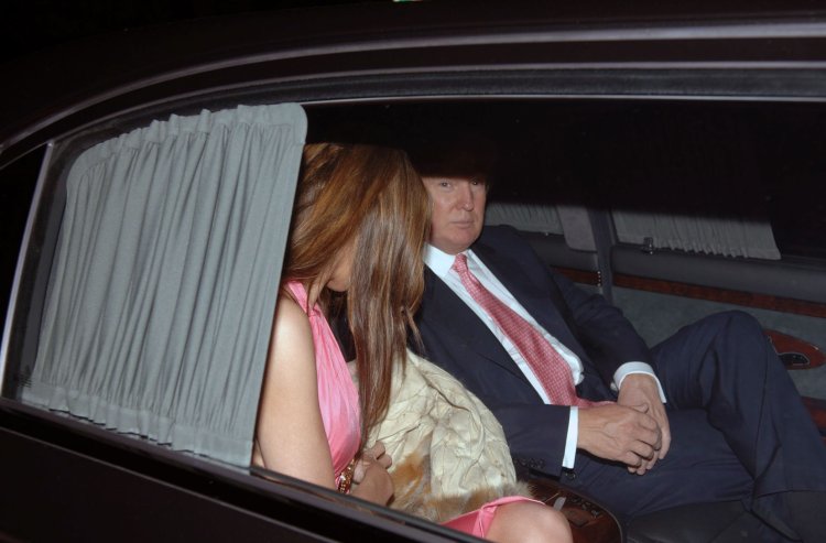 Melania Trump driving a car
