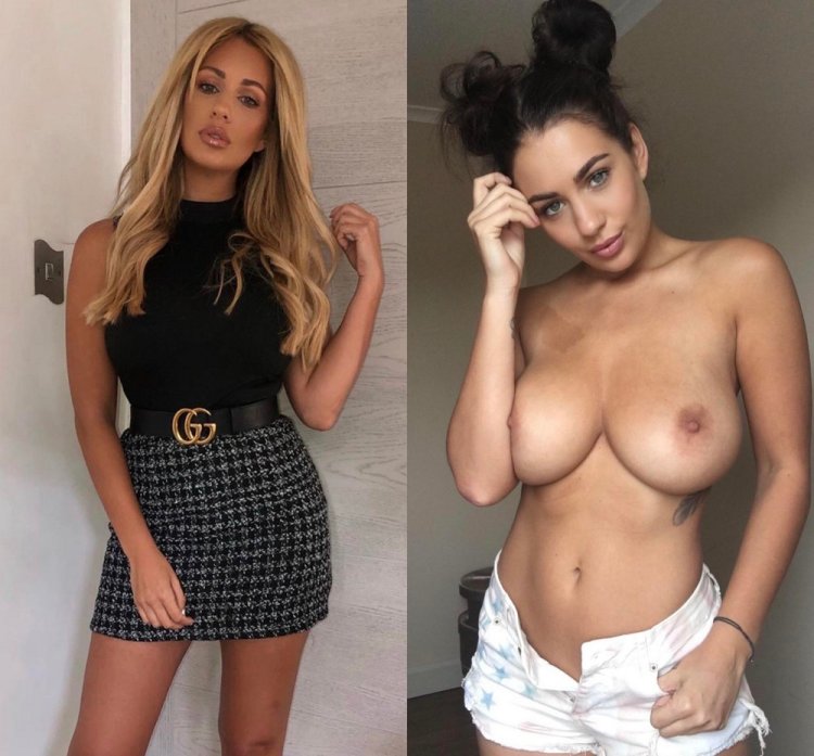 Busty girls in clothes and without