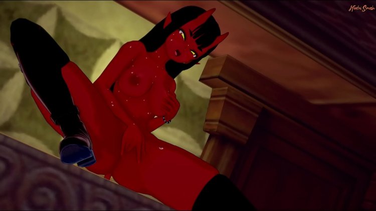 Meru The Succubus Rubs and Fingers Her Pussy