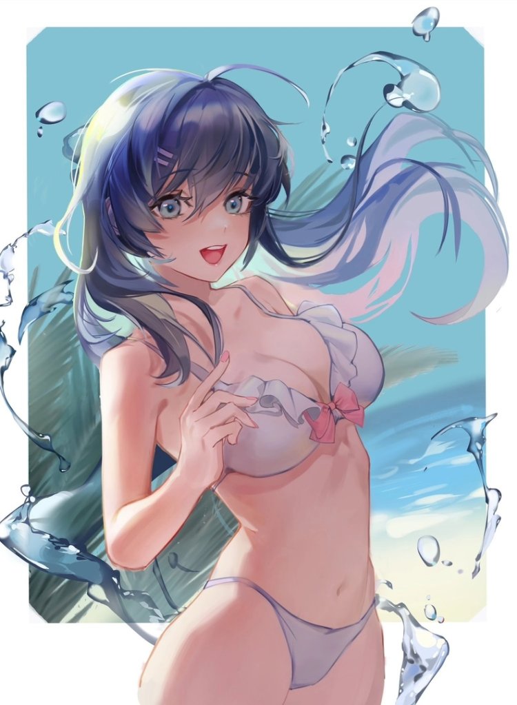 Big boobs blue girls art