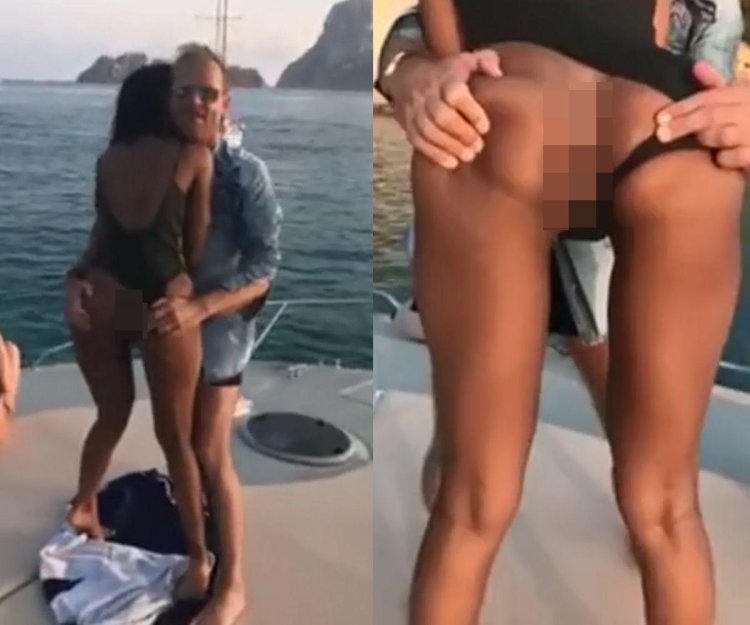 Emily Ratazhkovsky on a yacht