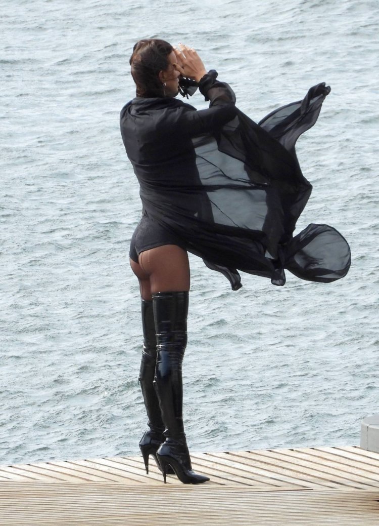 Irina Shayk in long boots