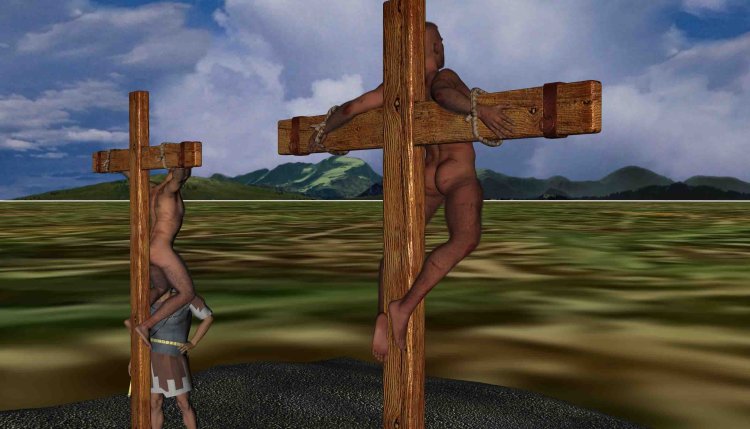 Crucifixion in Rome of Naked People