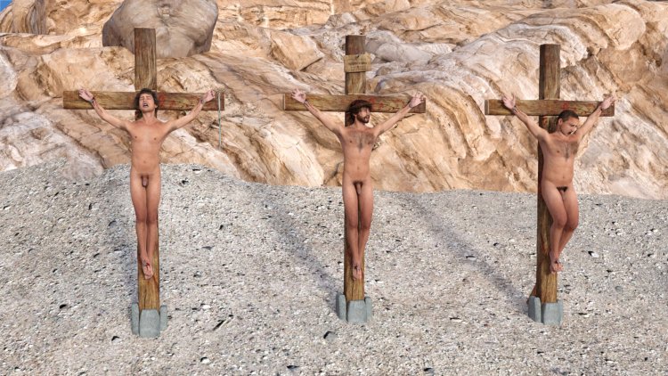 Crucifixion personnel completely naked people from films