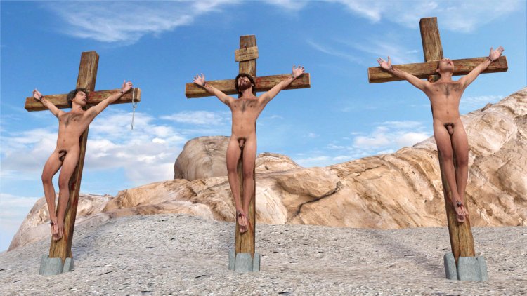 BDSM Crucifixion in nature
