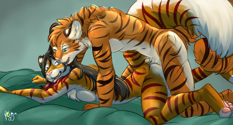 Yiff with a tigress near the wall