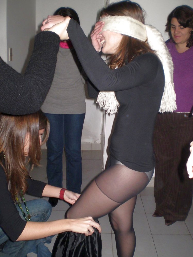 Drunk girls in pantyhose