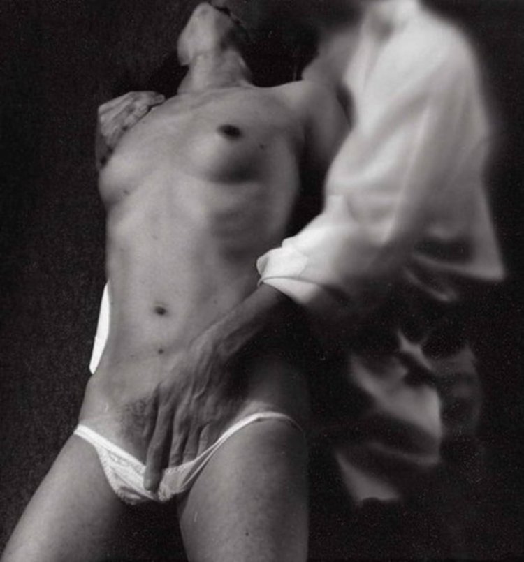 Male hand in women's panties