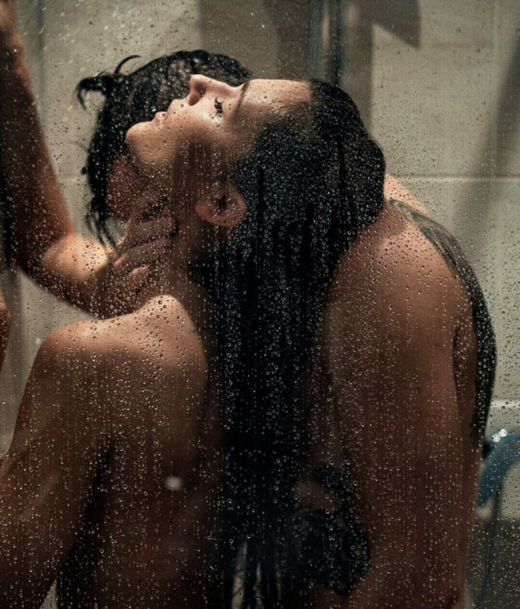Man and woman in the shower