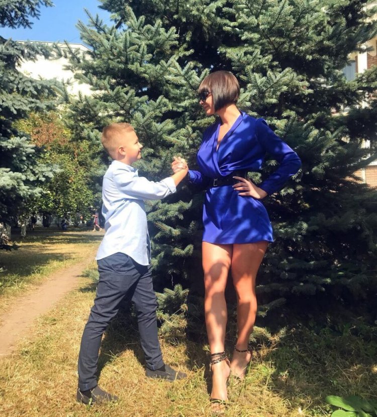 Victoria Liskova with her son