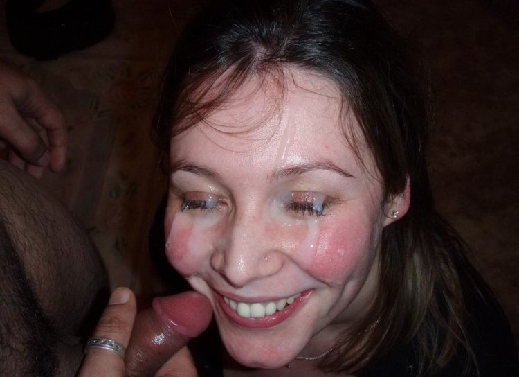 Cum on amateur face