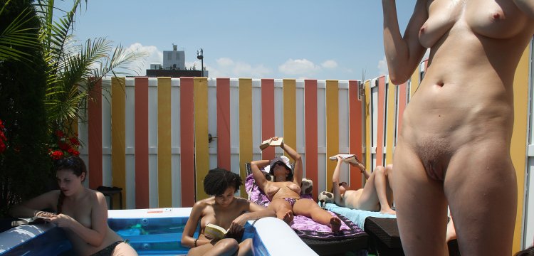 Naked in a nudist hotel