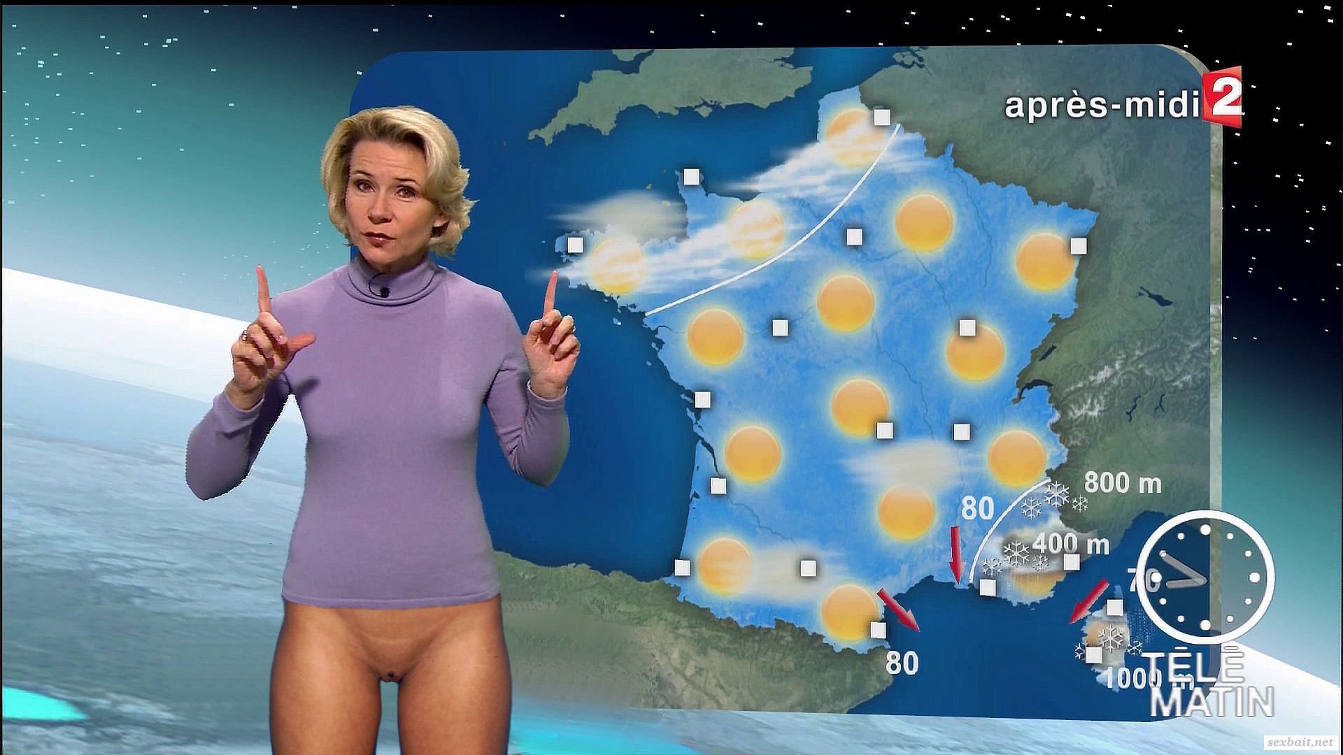 Irina Polyakova presenter of the weather forecast naked.