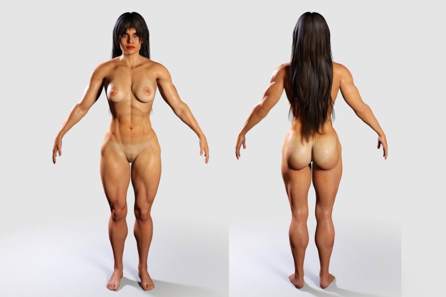Naked muscular women