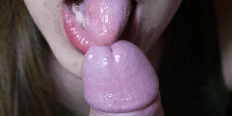 Girl with a tongue on the head