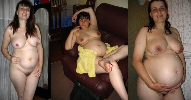 Naked women after childbirth