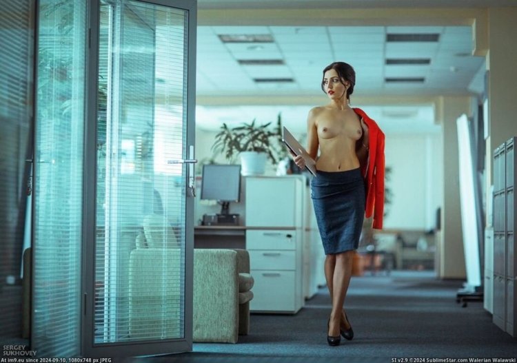 Office style photo shoot nude