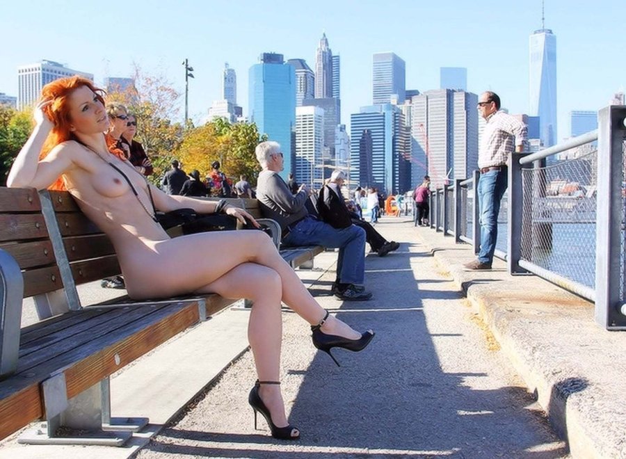 Red-haired exhibitionist