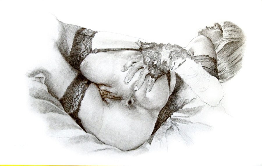 Pornographic pencil drawings