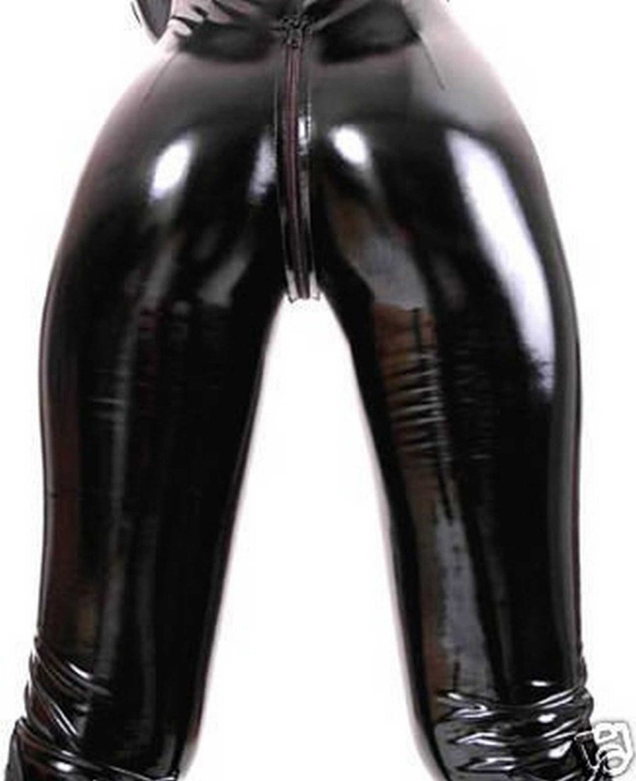 Latex leggings with a hole