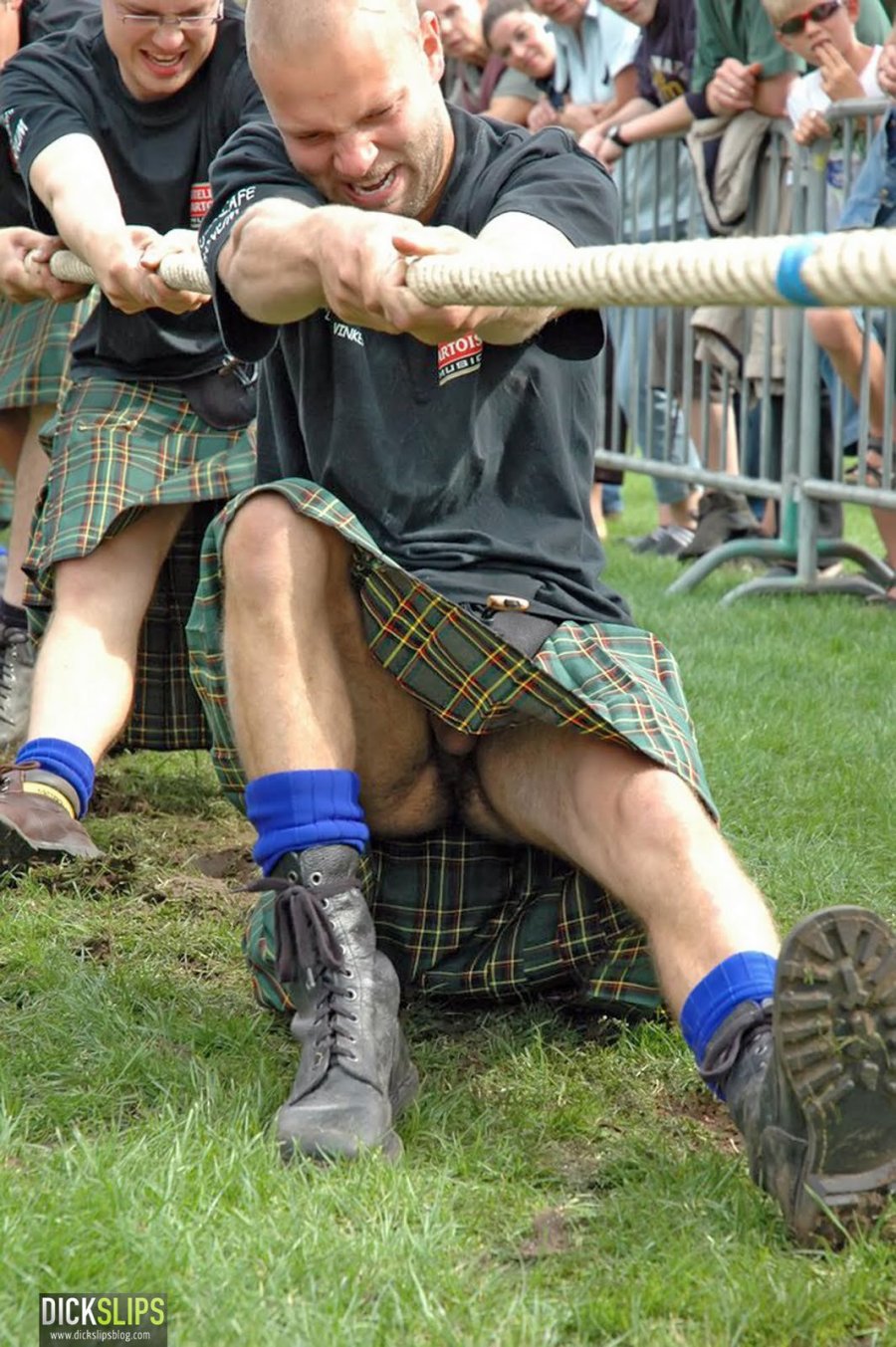 Naked in Scottish skirts