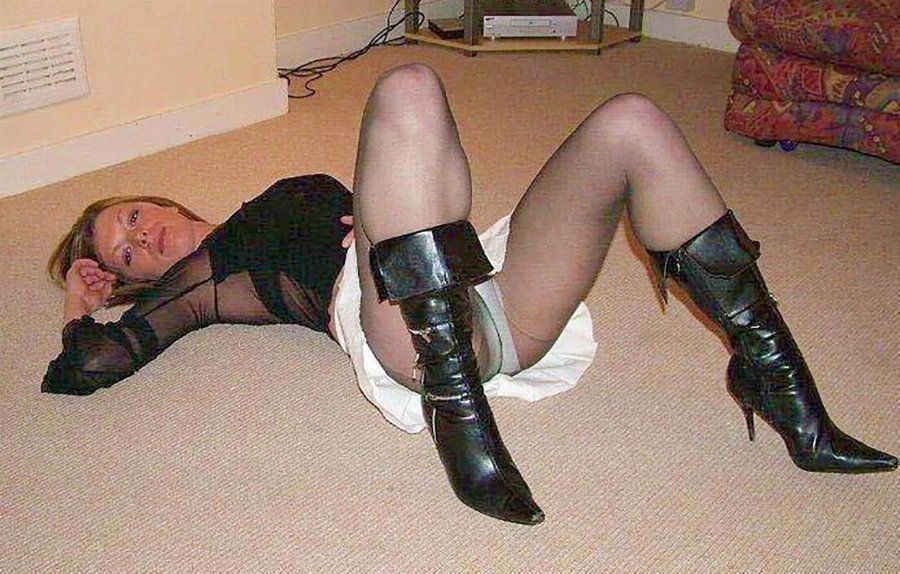 Naked women in pantyhose and boots
