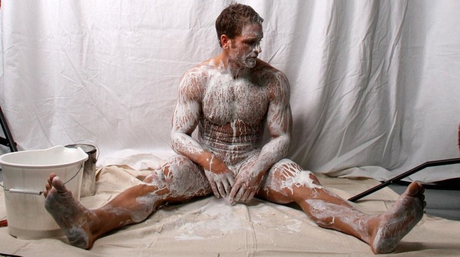 The artist draws male members