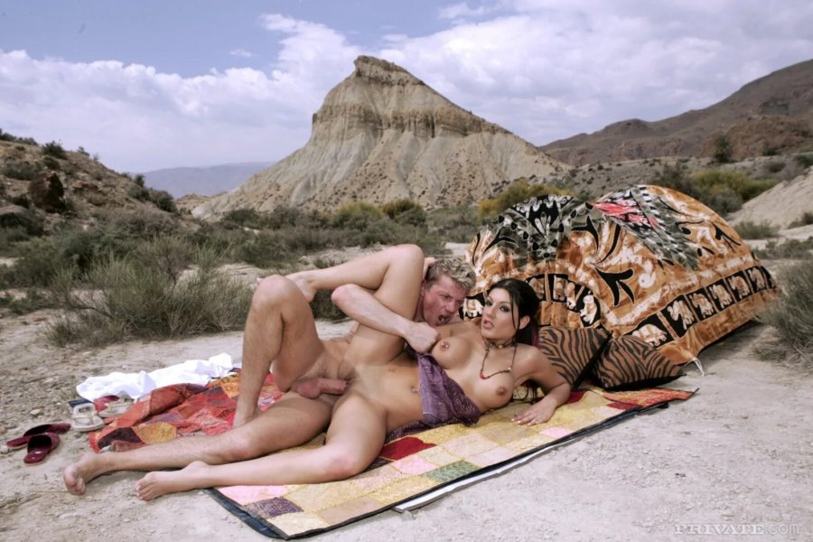 Naked photo shoot in the desert