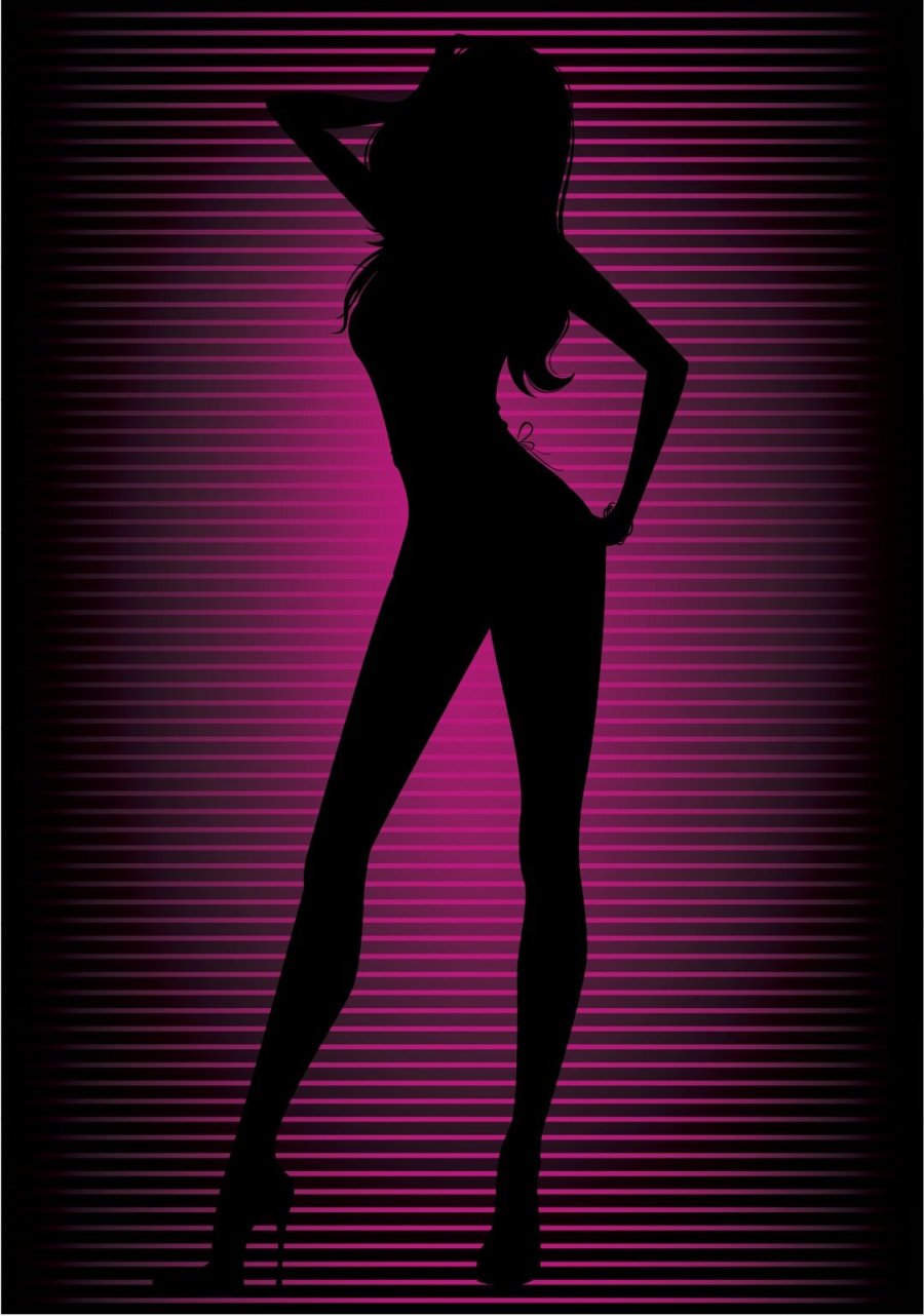 Neon silhouette of a girl
