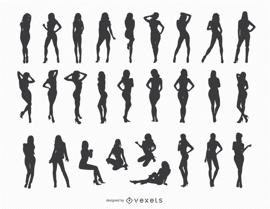 Poses models silhouette