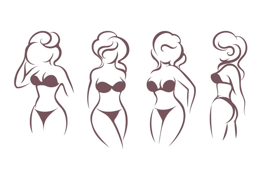 Silhouette of a female body