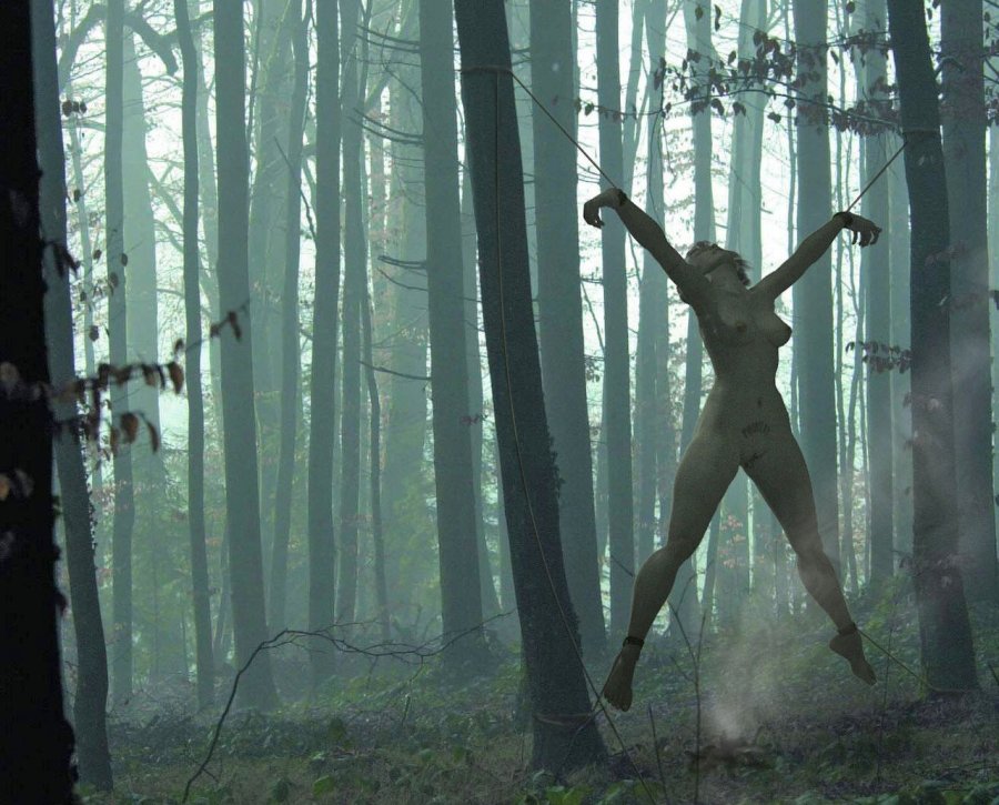 Bdsm hanged in the forest