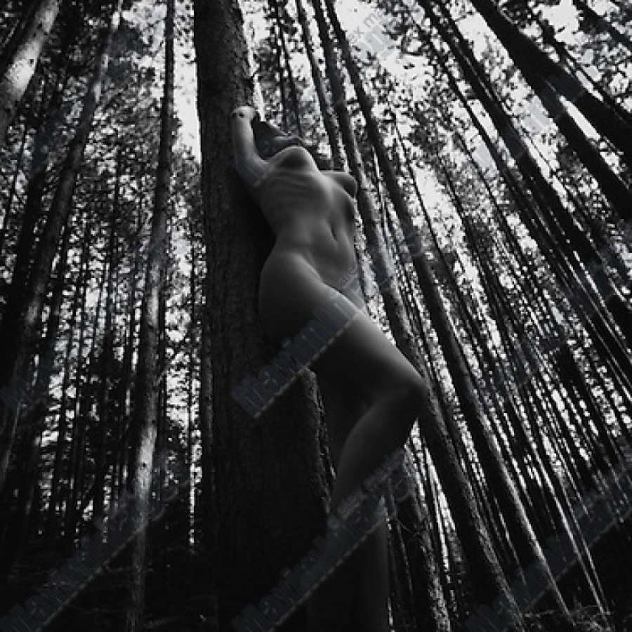 Elena Kuzminykh in the forest nude