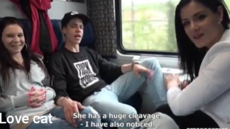 Czech Coupeles on the actress train