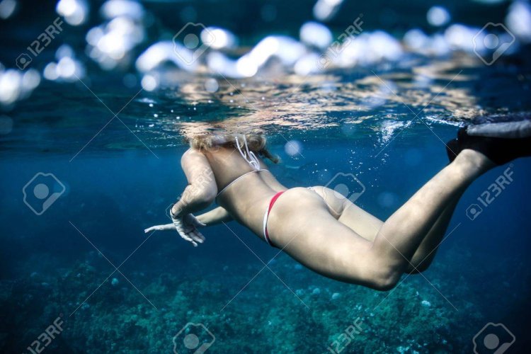 Woman under water