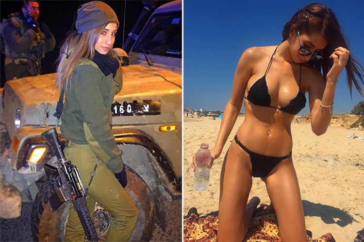 Israeli military girls in swimsuits