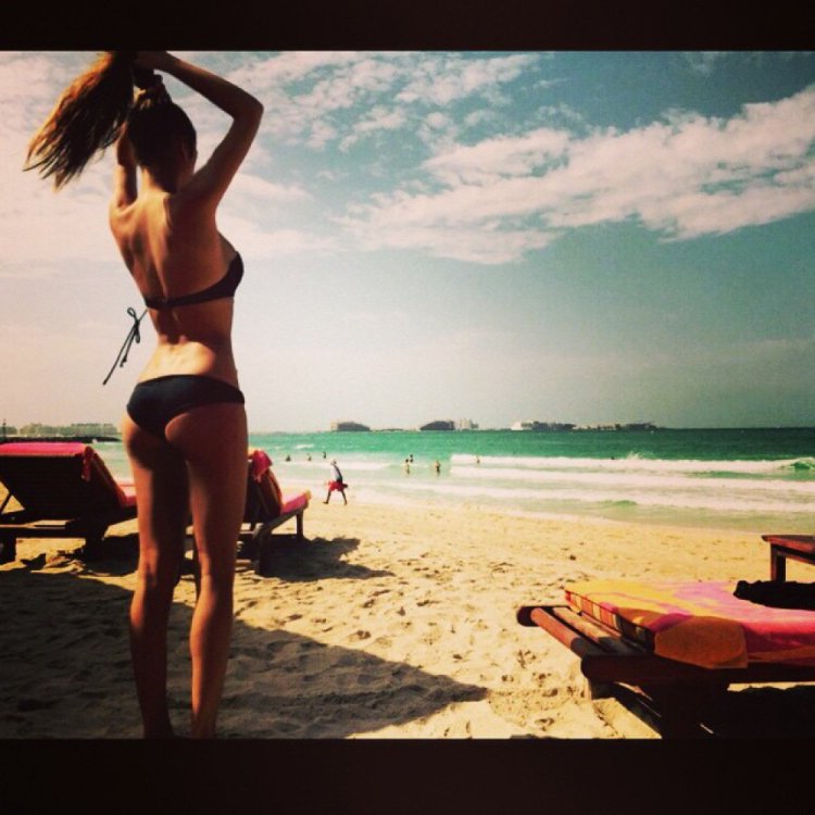 Anastasia Shubskaya in a swimsuit