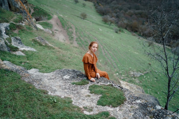 Girl with a red scythe in a business suit