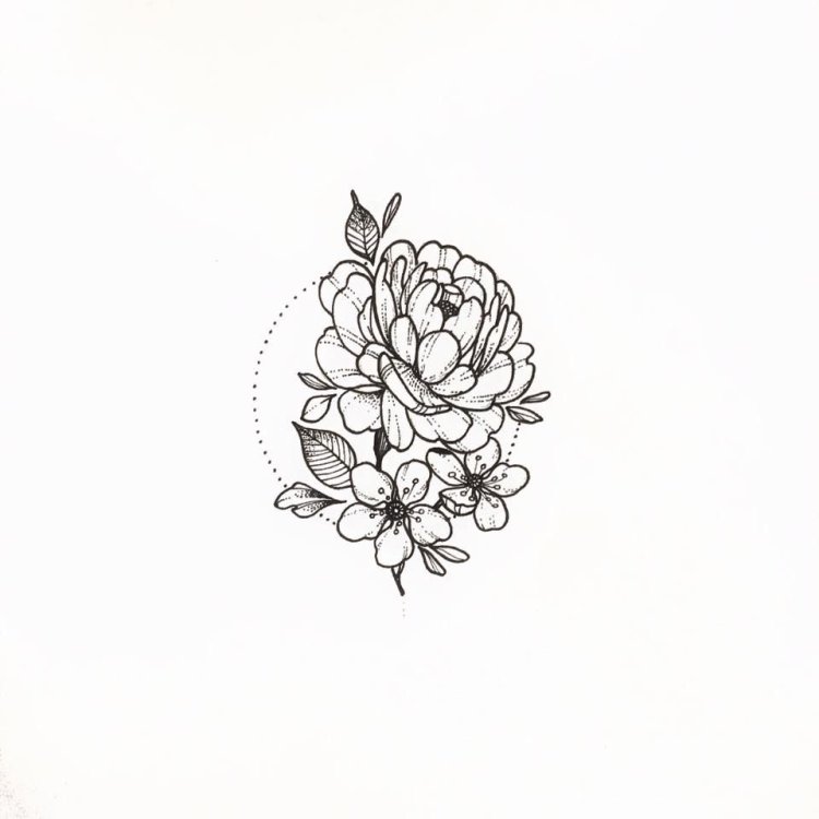 Small flowers sketches tattoo