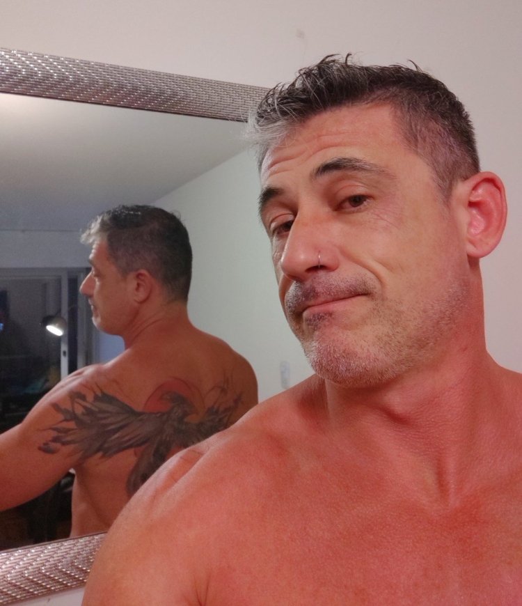 Bald girl on the beach