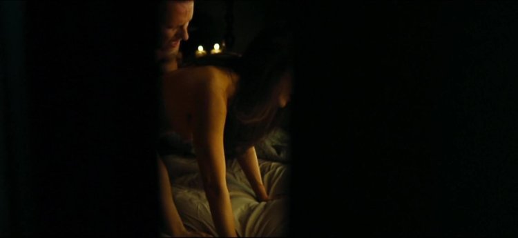 Naked Kelly Hu in stockings shoes