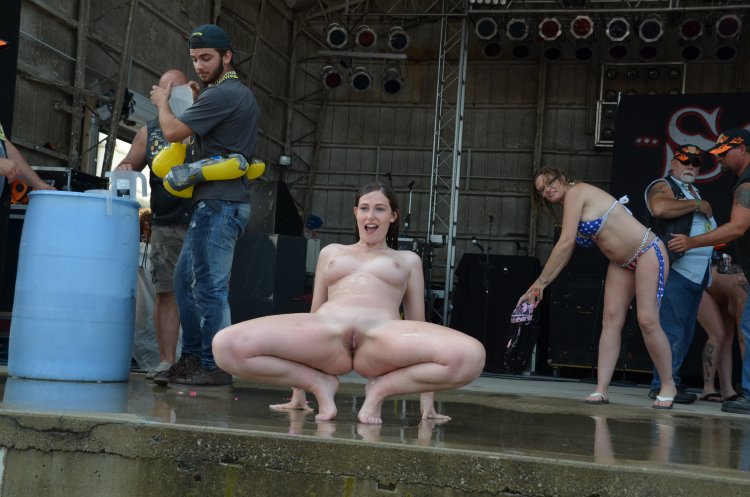 Dancing naked publicly