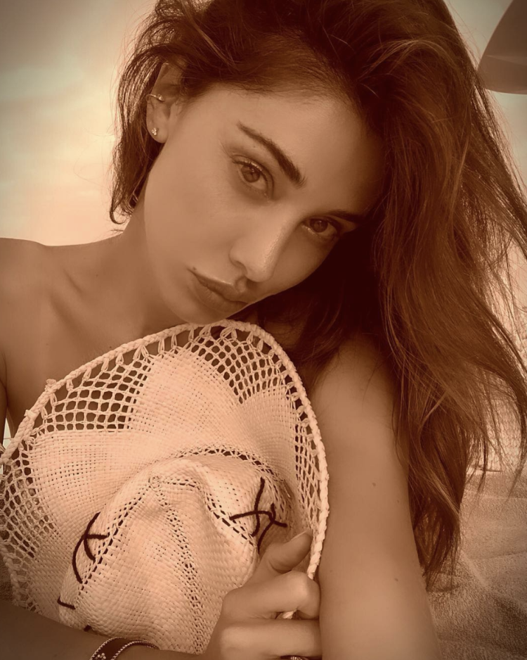 Belen Rodriguez was sleeping