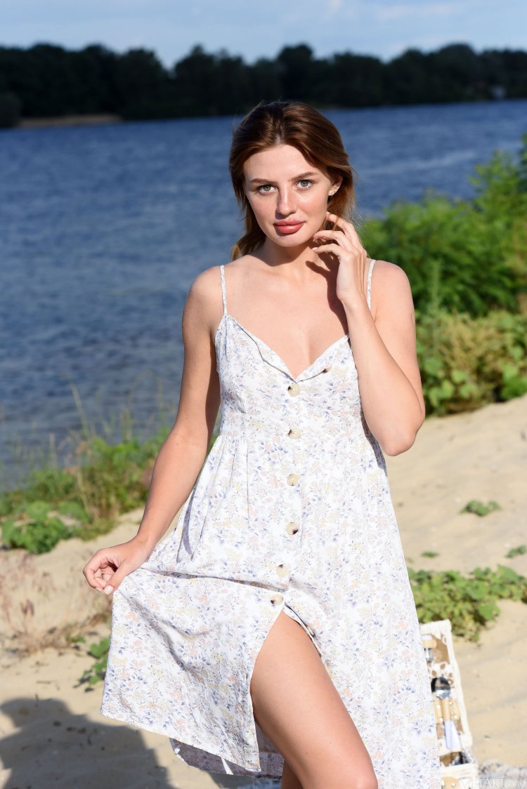 Stars without panties in the car