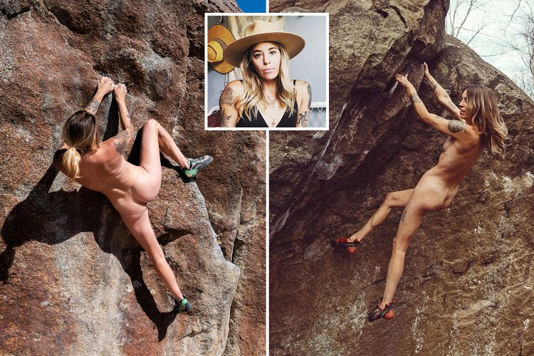 Naked girls, climbers