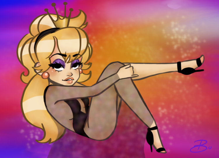 Daphne King in the actress's swimsuit