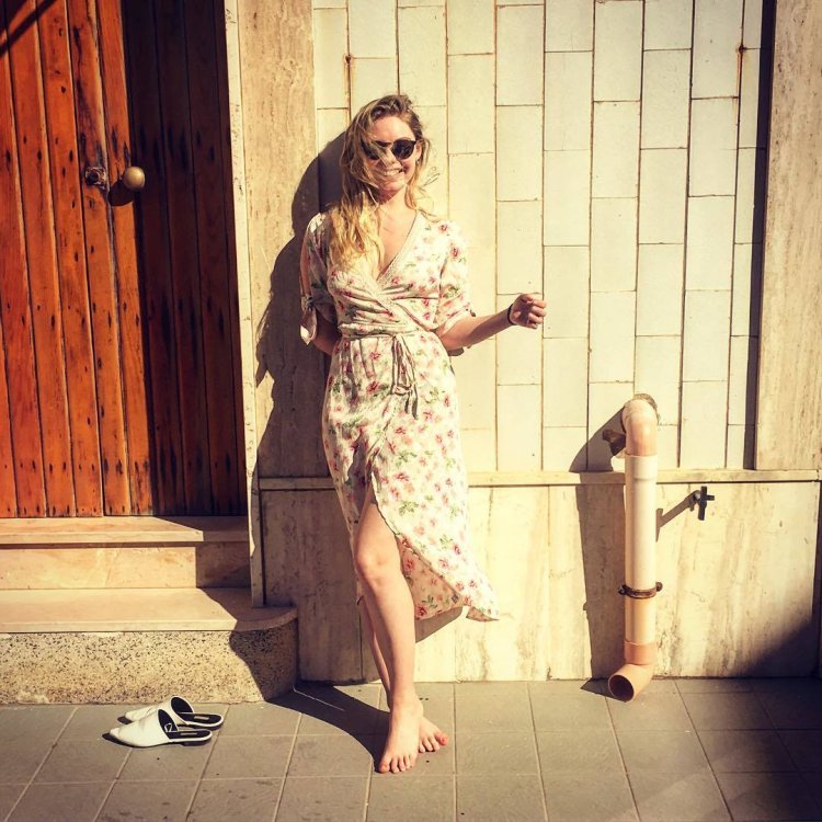 Nell Hudson in a swimsuit